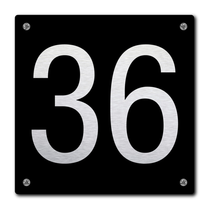 Huisnummer zwart standaard nummer 36 Huisnummer zwart standaard nummer 36
