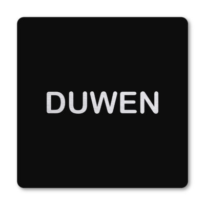 Pictogram zwart duwen tekst