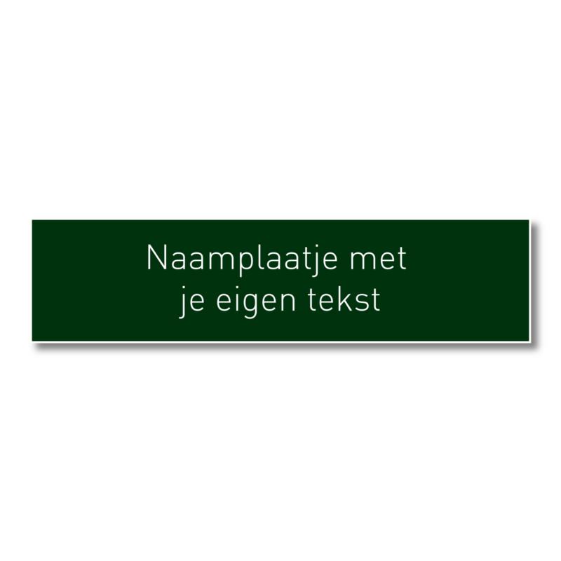 Naamplaatje 100 x 25 mm groen