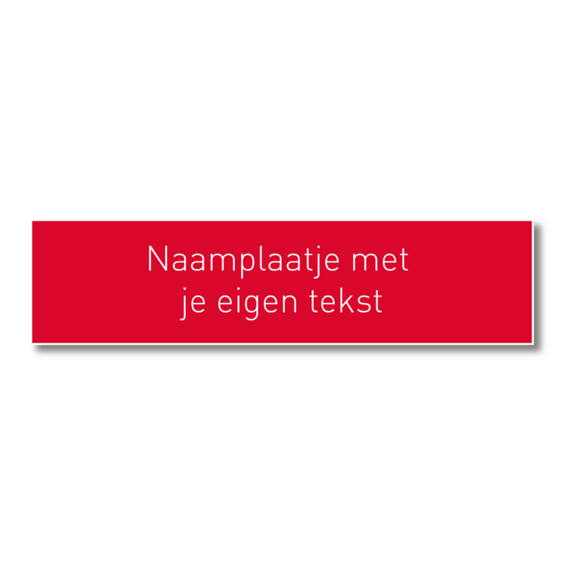 Naamplaatje 100 x 25 mm rood