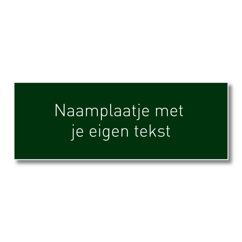 Naamplaatje 110 x 40 mm groen
