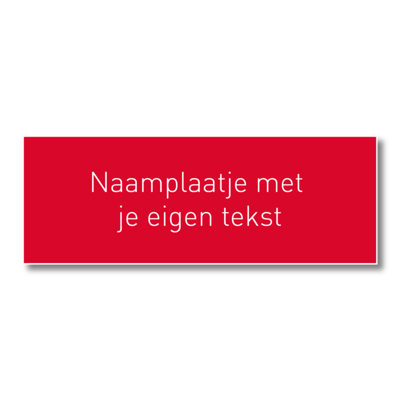 Naamplaatje 110 x 40 mm rood