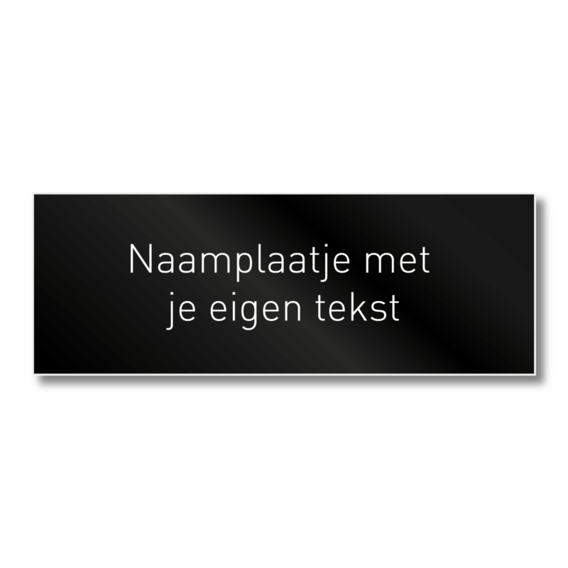 Naamplaatje 110 x 40 mm zwart