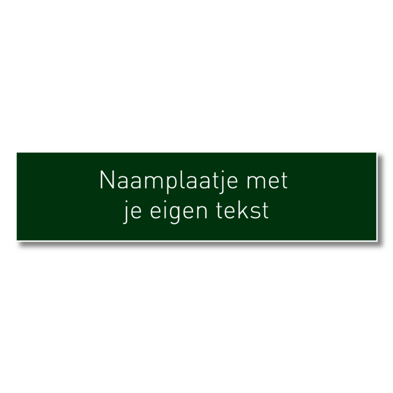 Naamplaatje 120 x 30 mm groen