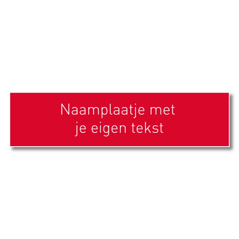 Naamplaatje 120 x 30 mm rood